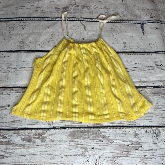BDG Yellow/White Striped Crop Tank Top Size XS - Picture 3 of 5